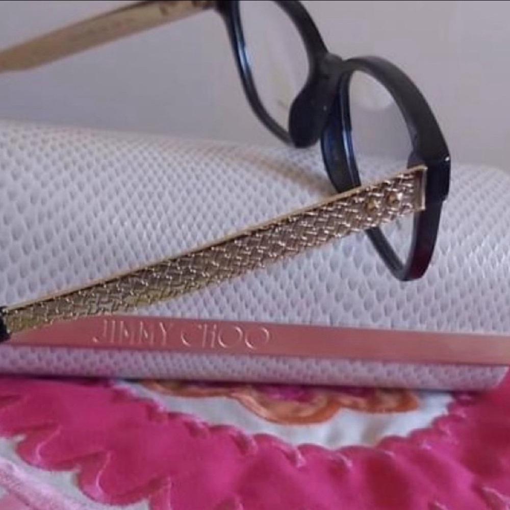 Jimmy Choo Black and Gold Glasses with Elegant Detailing